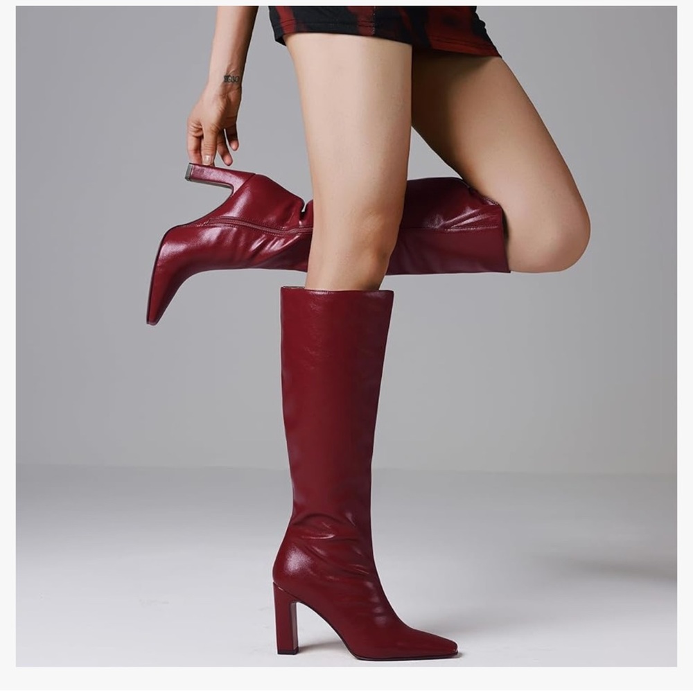 NWT Burgundy Knee-High Boots